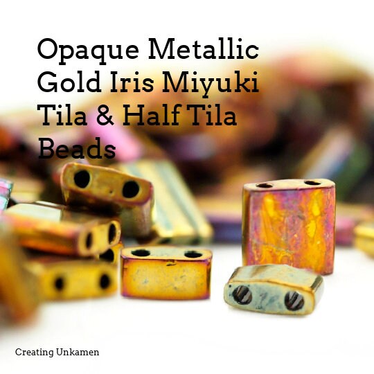 Opaque Gold Iris Miyuki Half Tila Beads - 2.3mm X 5mm - 100% Guarantee