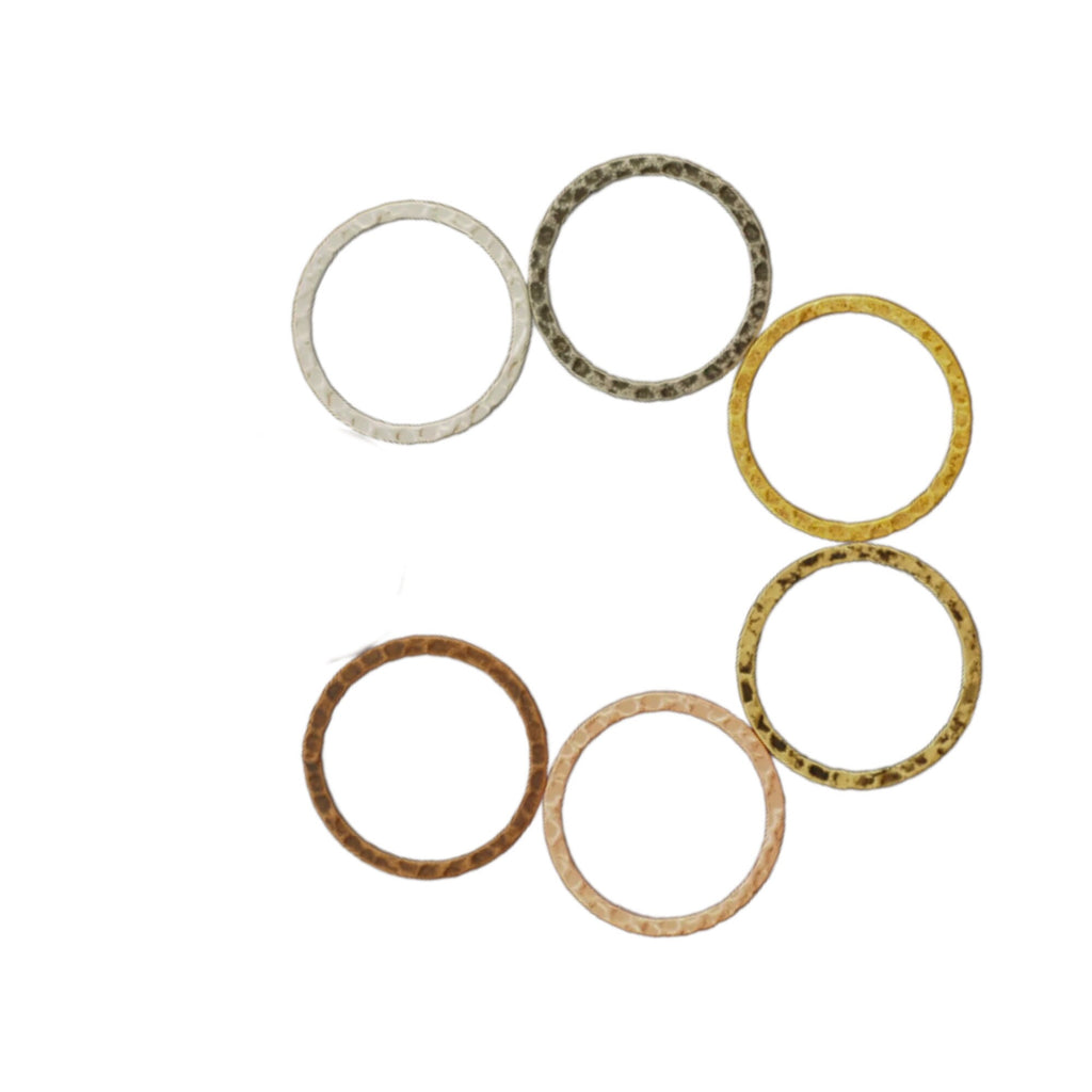 7 Hammered Round Link Components - 20mm - 7 Finishes - 100% Guarantee