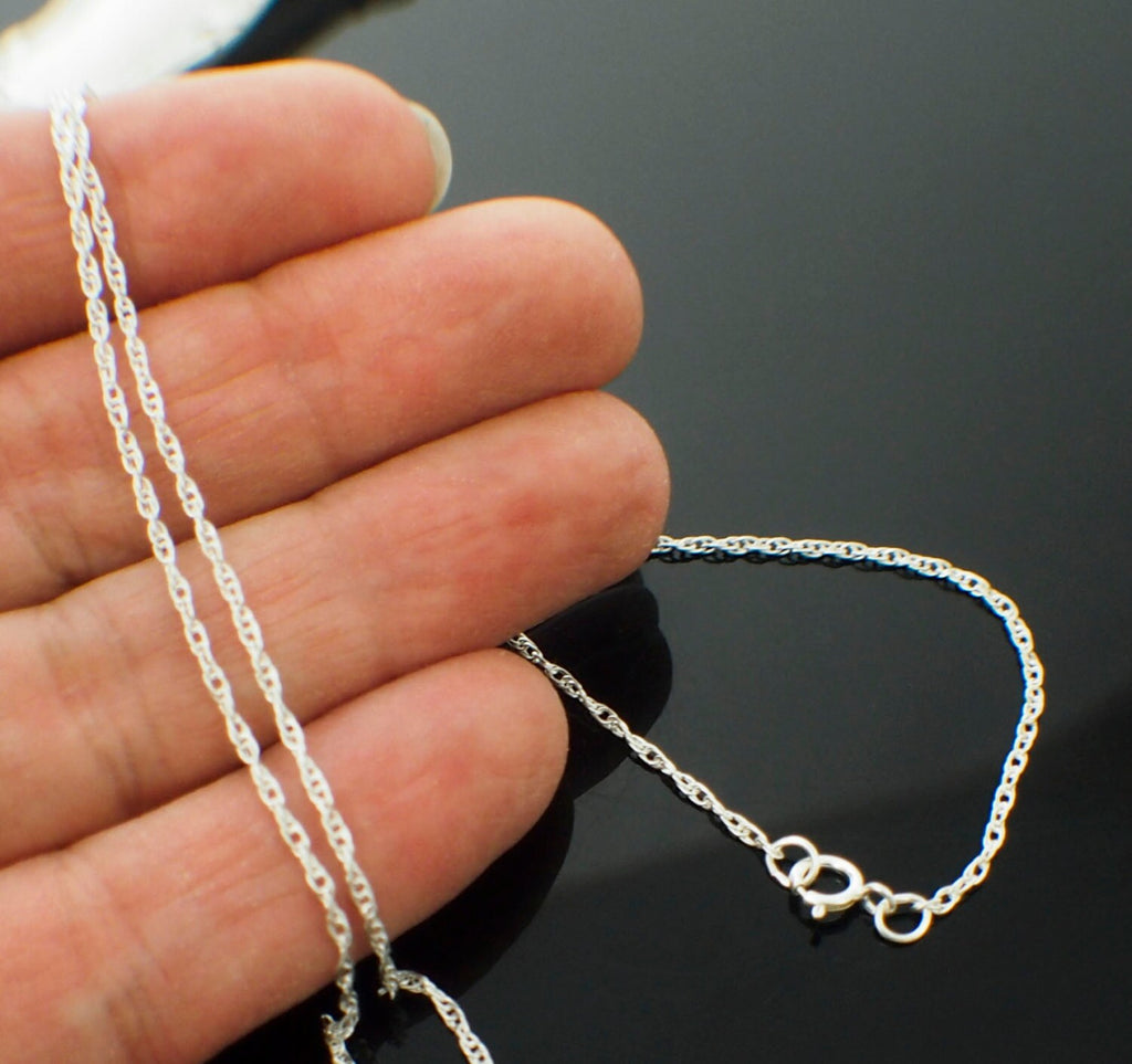 Sterling Silver Double Rope Chain - 1.4mm -By the Foot or Finished With Clasp -  Made in the USA - Shiny, Antique or Black Finish