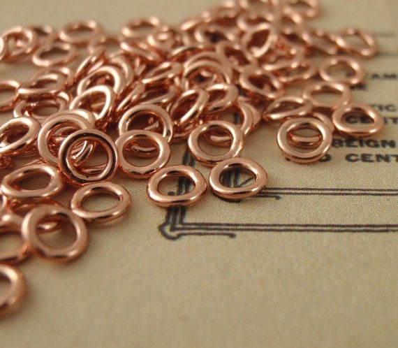 100 Soldered Closed Copper Jump Rings 18 or 20 gauge in Your Pick of Diameter - 4mm, 6mm, 8mm,10mm OD - Best Commercial - 100% Guarantee