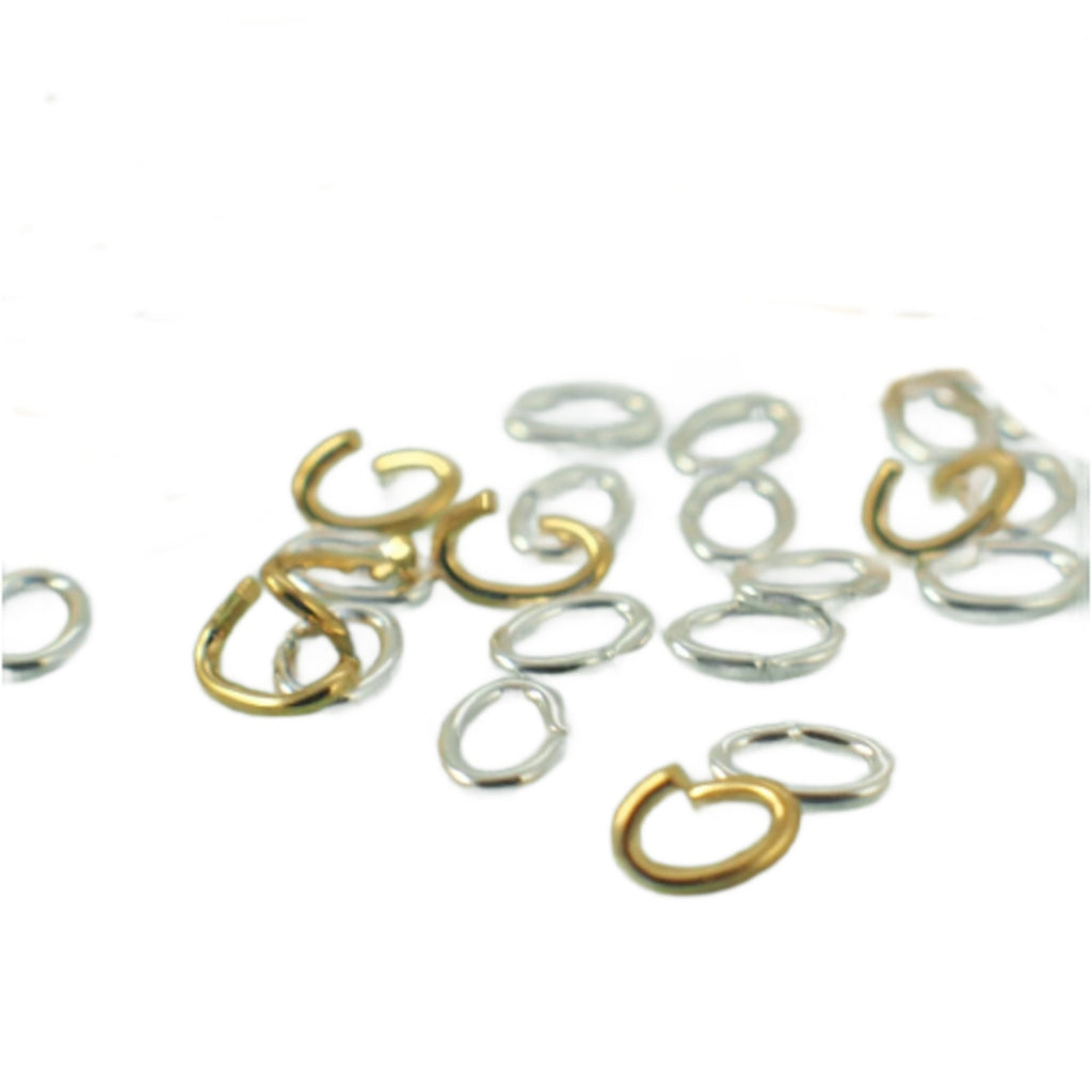 100 Gold or Silver Plated Brass Oval Jump Rings 24 gauge 3.5mm X 2.5mm OD - Teeny Tiny - Best Commercially Made - 100% Guarantee