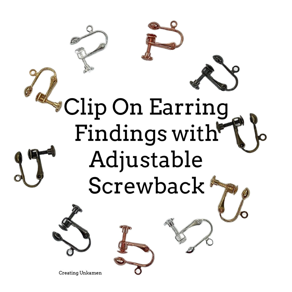 5 Pairs Clip On Earrings with Adjustable Screwback - Silver Plate, Gold Plate, Copper, Antique Gold and Gunmetal - These are the Best