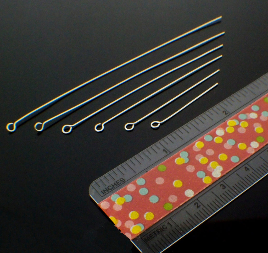 10 Sterling Silver Eye Pins Handmade for YOU - Pick Gauge and Length