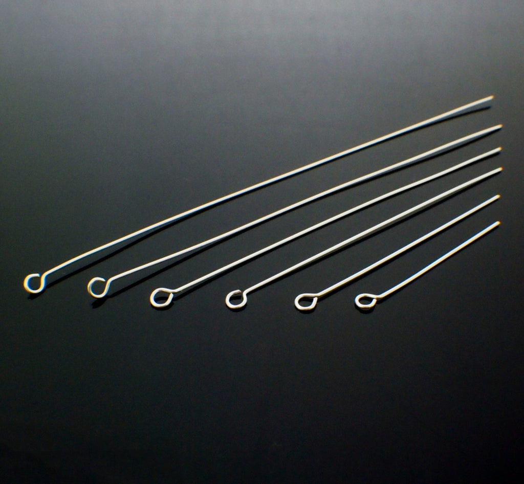 10 Sterling Silver Eye Pins Handmade for YOU - Pick Gauge and Length