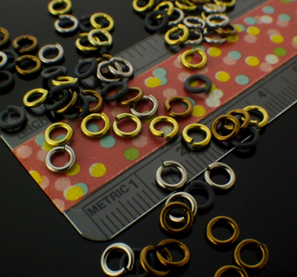 100 Custom Handmade Niobium Jump Rings - in Metallic Mix in Your Choice of Gauge and Diameter