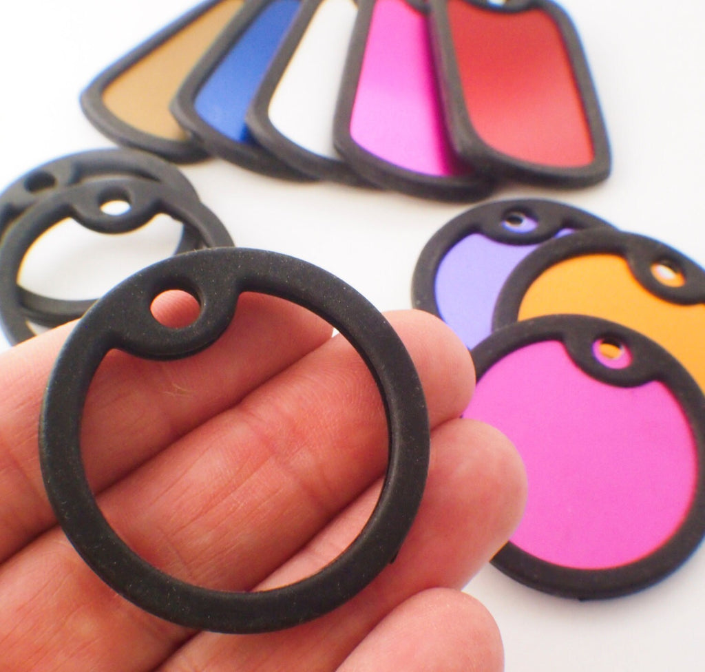 3 Premium Silicone Rubber Tag Silencers - Perfect for Dog Tags and 38mm Discs - Red, Black, Blue, Pink, Yellow or Green