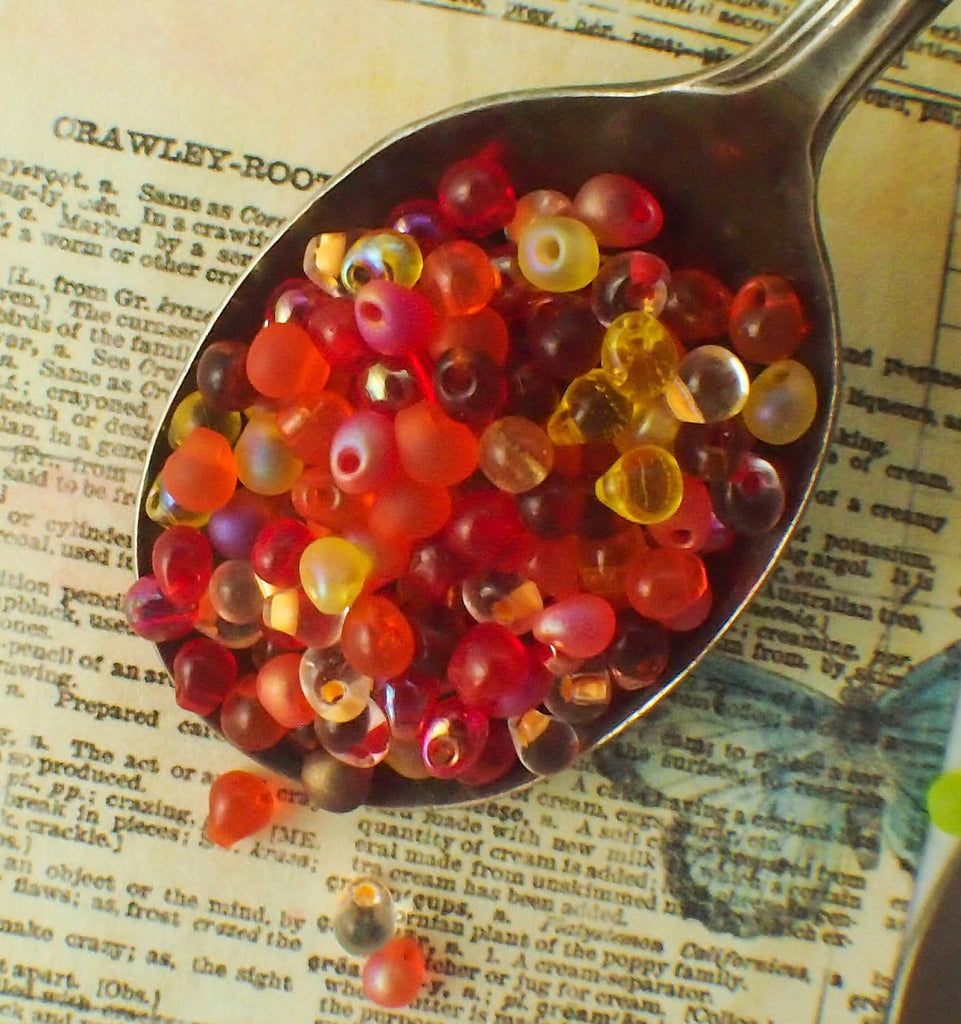 Pumpkin Festival Miyuki Drop Bead Mix - Perfect for Shaggy Earrings, Rings, Necklaces - Custom Mix of Colors
