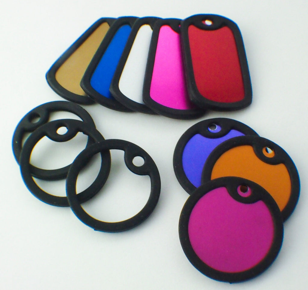 3 Premium Silicone Rubber Tag Silencers - Perfect for Dog Tags and 38mm Discs - Red, Black, Blue, Pink, Yellow or Green