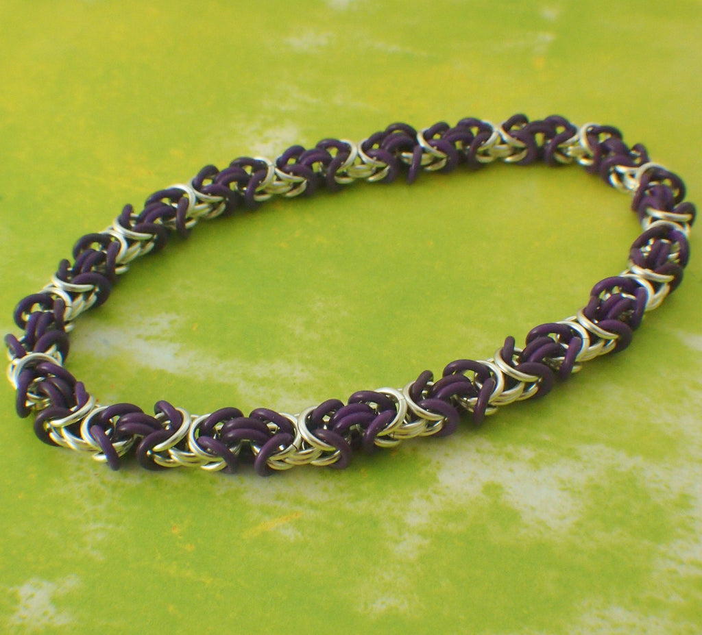 Petite Stretchy Byzantine Chainmail - Perfect Starter Bracelet Kit - Silicone and Aluminum Jump Rings