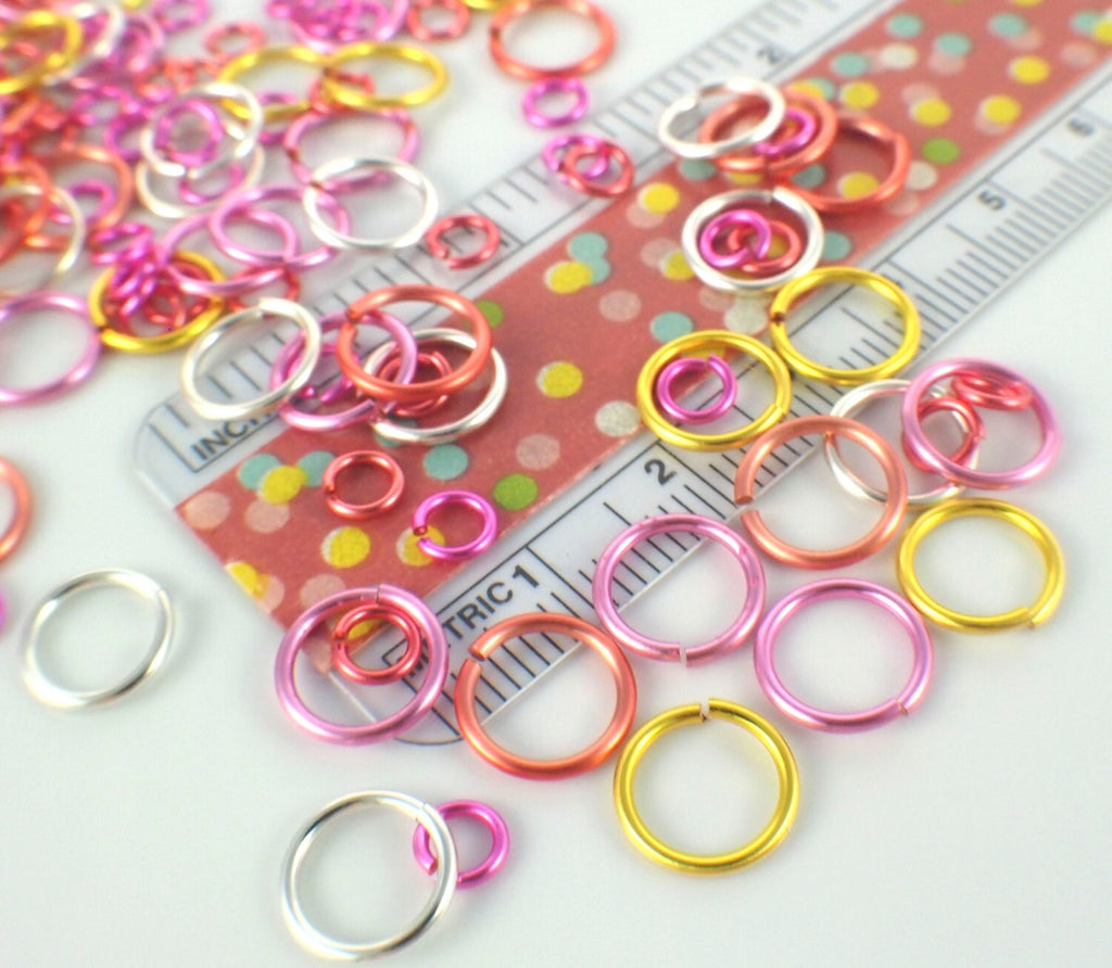 100 Pink Lemonade Jump Rings - 18, 20, 22 gauge  - You Pick Diameter - 100% Guarantee