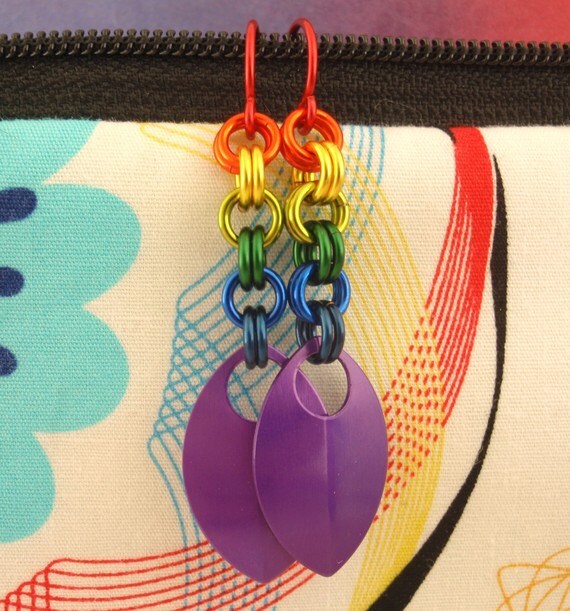 Pride Rainbow Chainmaille Scale Earrings Kit - Colorful, Easy and Perfect for the Beginner