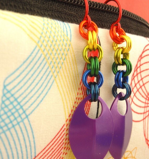 Pride Rainbow Chainmaille Scale Earrings Kit - Colorful, Easy and Perfect for the Beginner