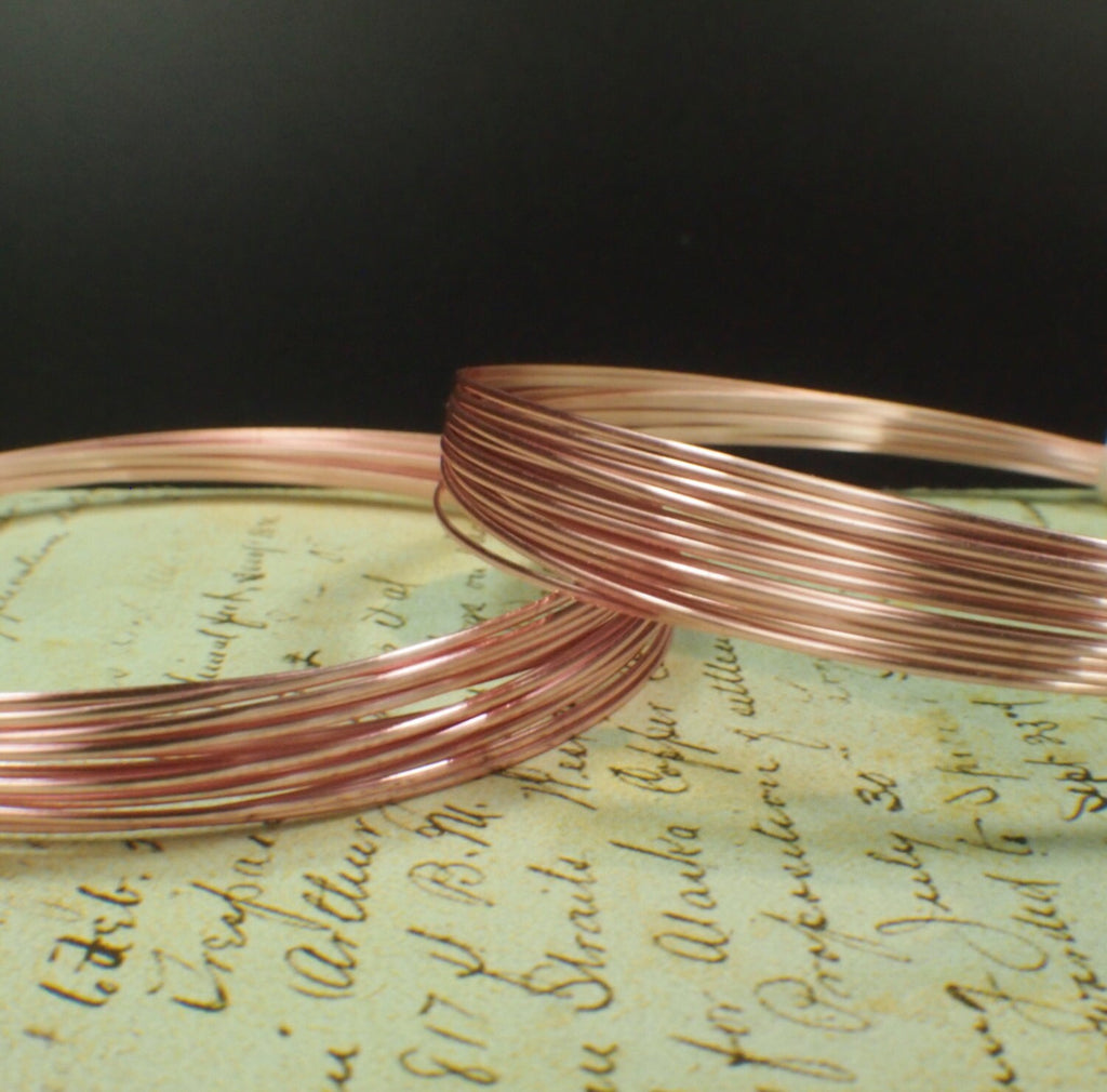 20 Gauge Square Premium Rose Gold Colored Wire - Half Hard - 100% Guarantee