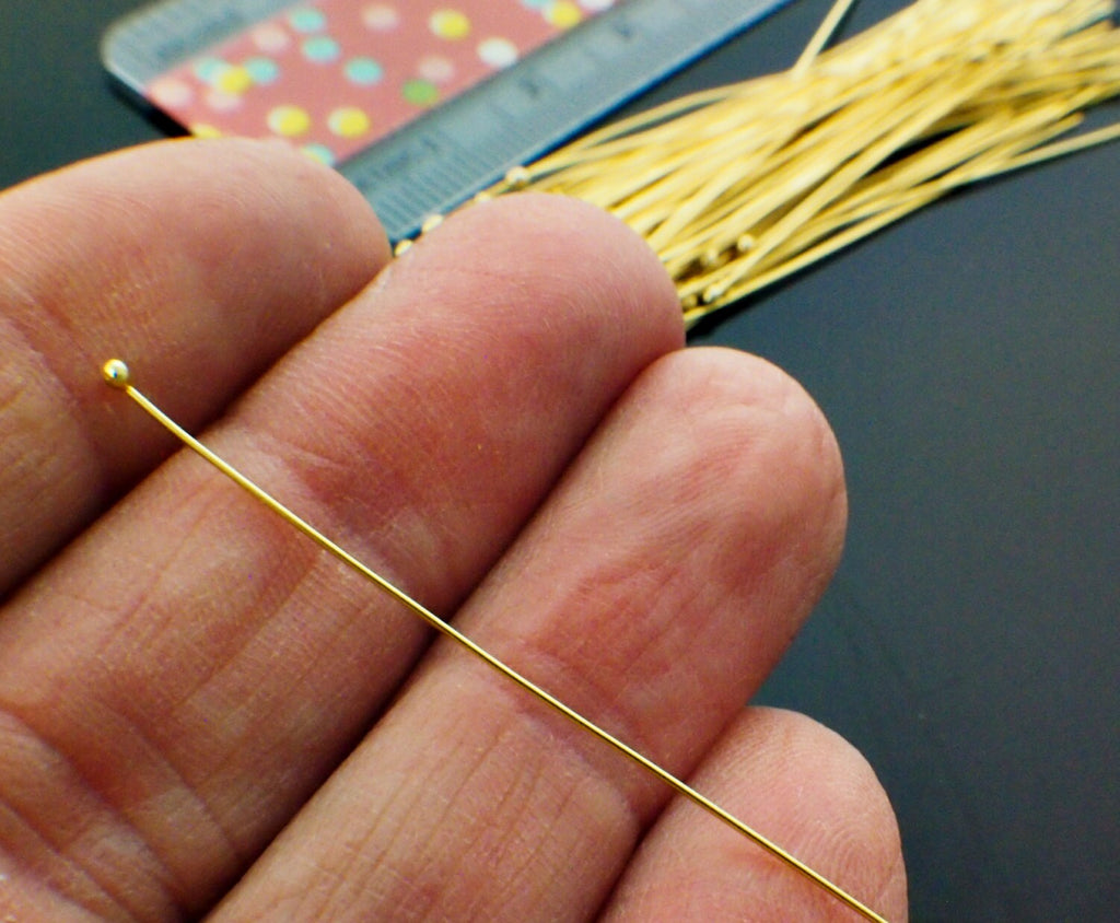4 - 14kt Gold Filled Ball Head Pins - You Pick Gauge and Length - 100% Guarantee