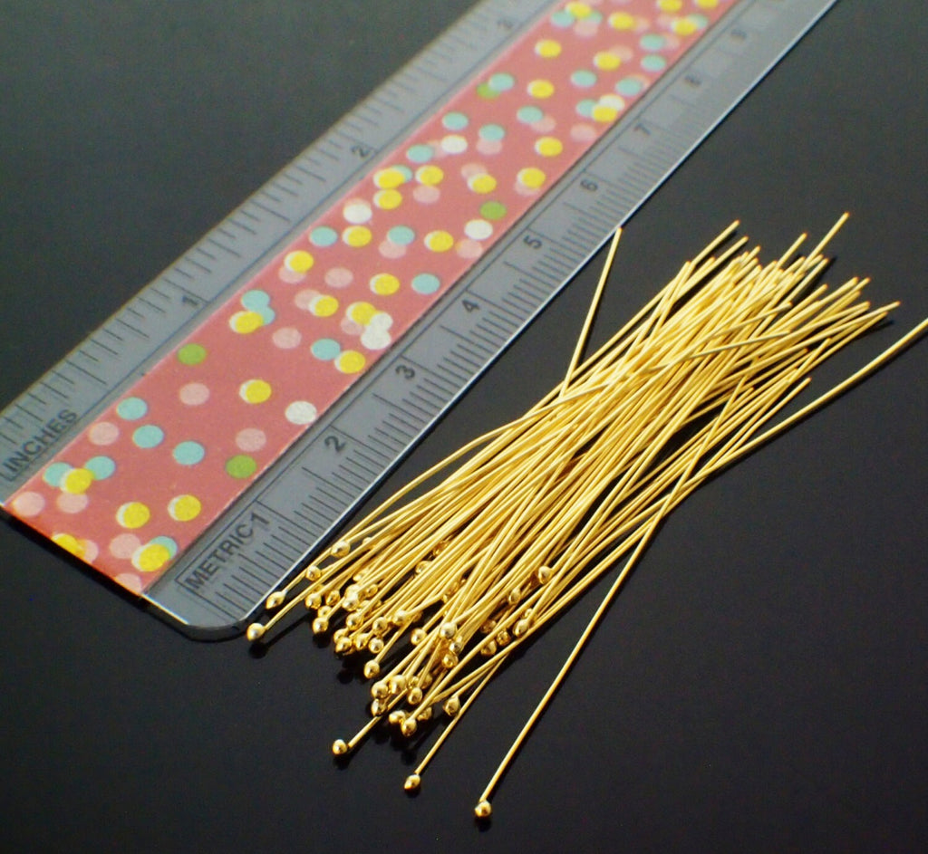 4 - 14kt Gold Filled Ball Head Pins - You Pick Gauge and Length - 100% Guarantee