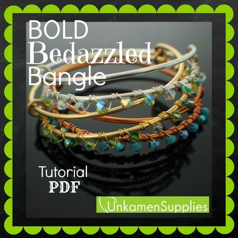 Bold Bedazzled Bangle with Swarovski Crystals Tutorial - Expert PDF
