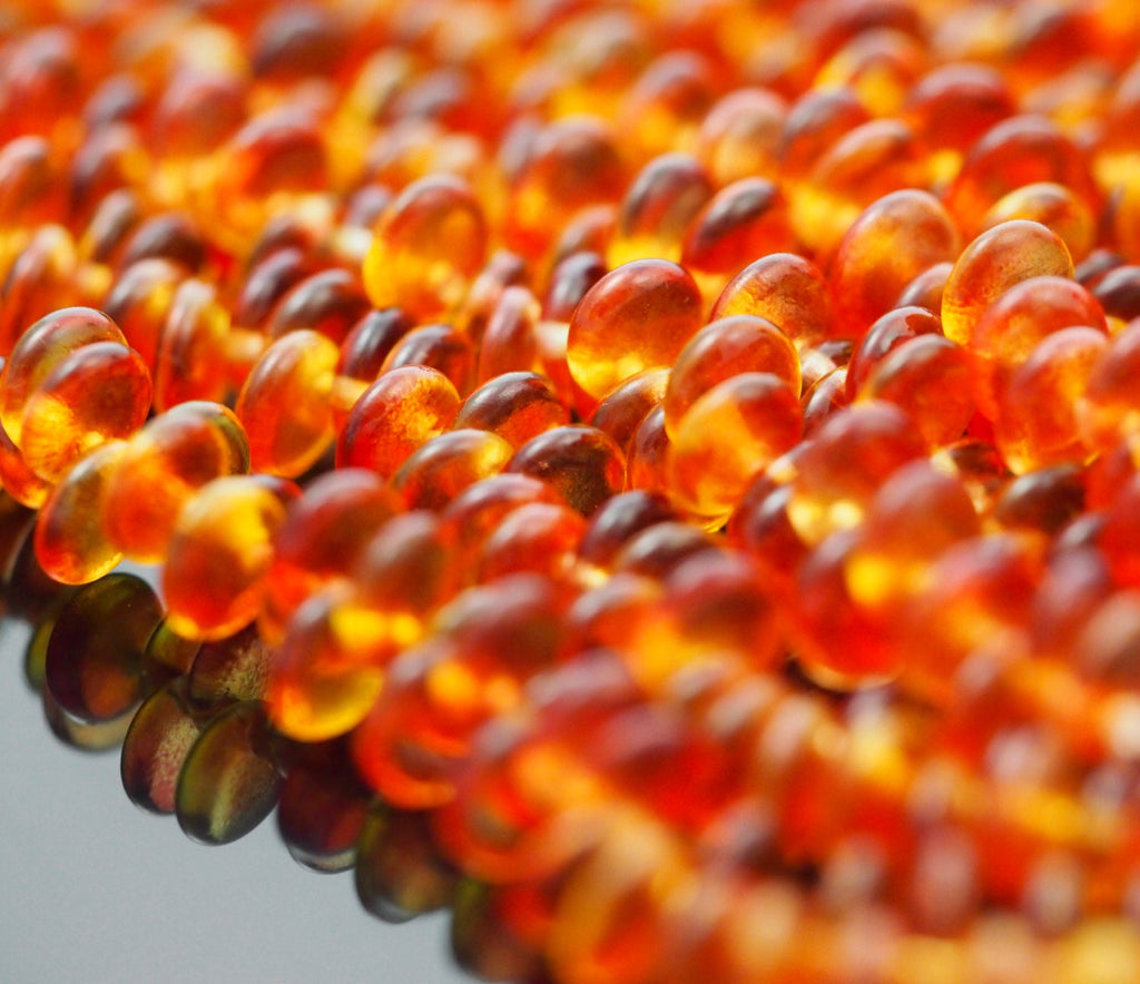 25 Lentil Beads 6mm Dual Coated Fuchsia Lemon Czech Pressed Glass - 100% Guarantee