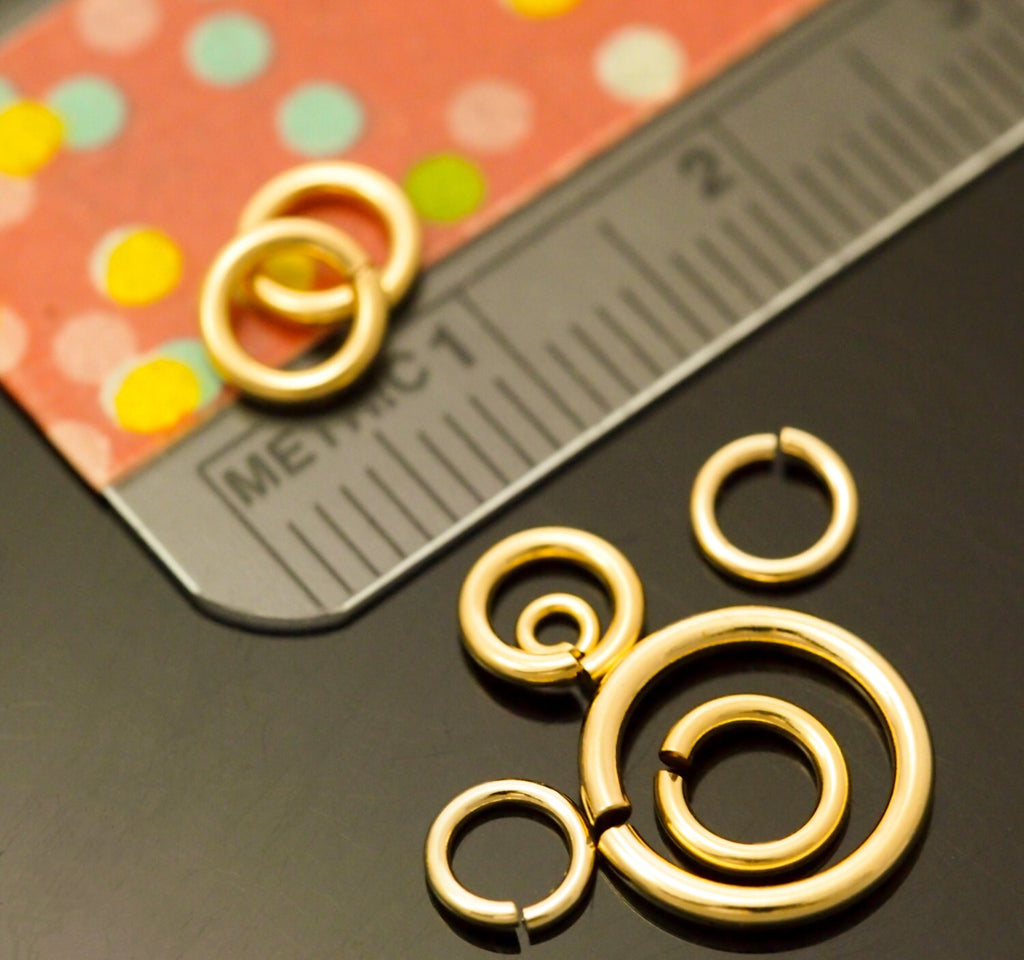 50 14kt Gold Filled Jump Rings - You Pick Gauge and Diameter Handmade