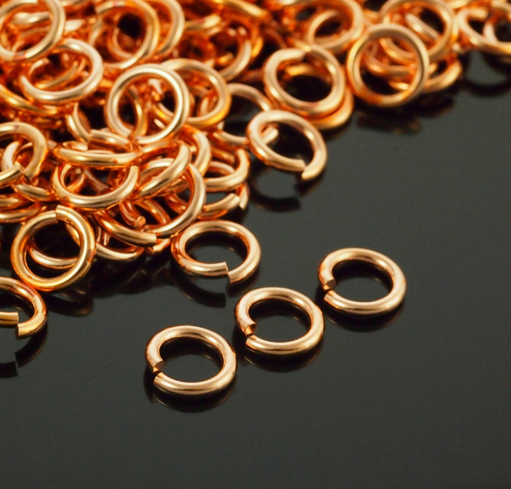 100 Solid Copper Jump Rings - Custom Handmade in Your Choice of Gauge 10, 12, 14, 16, 18, 20, 22, 24 and  Diameter - 100% Guarantee