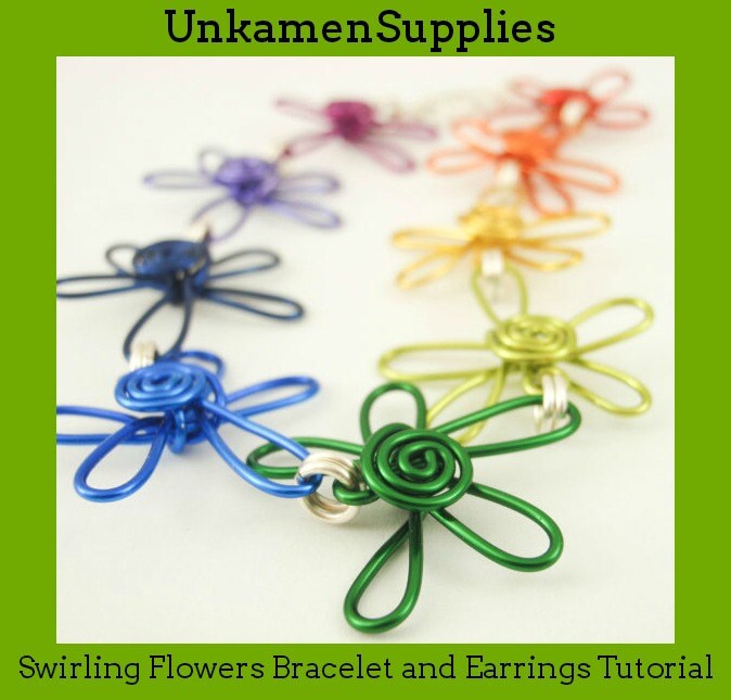 Swirling Flower Bracelet and Earring Tutorial - Easy Wire Wrapping - Expert PDF