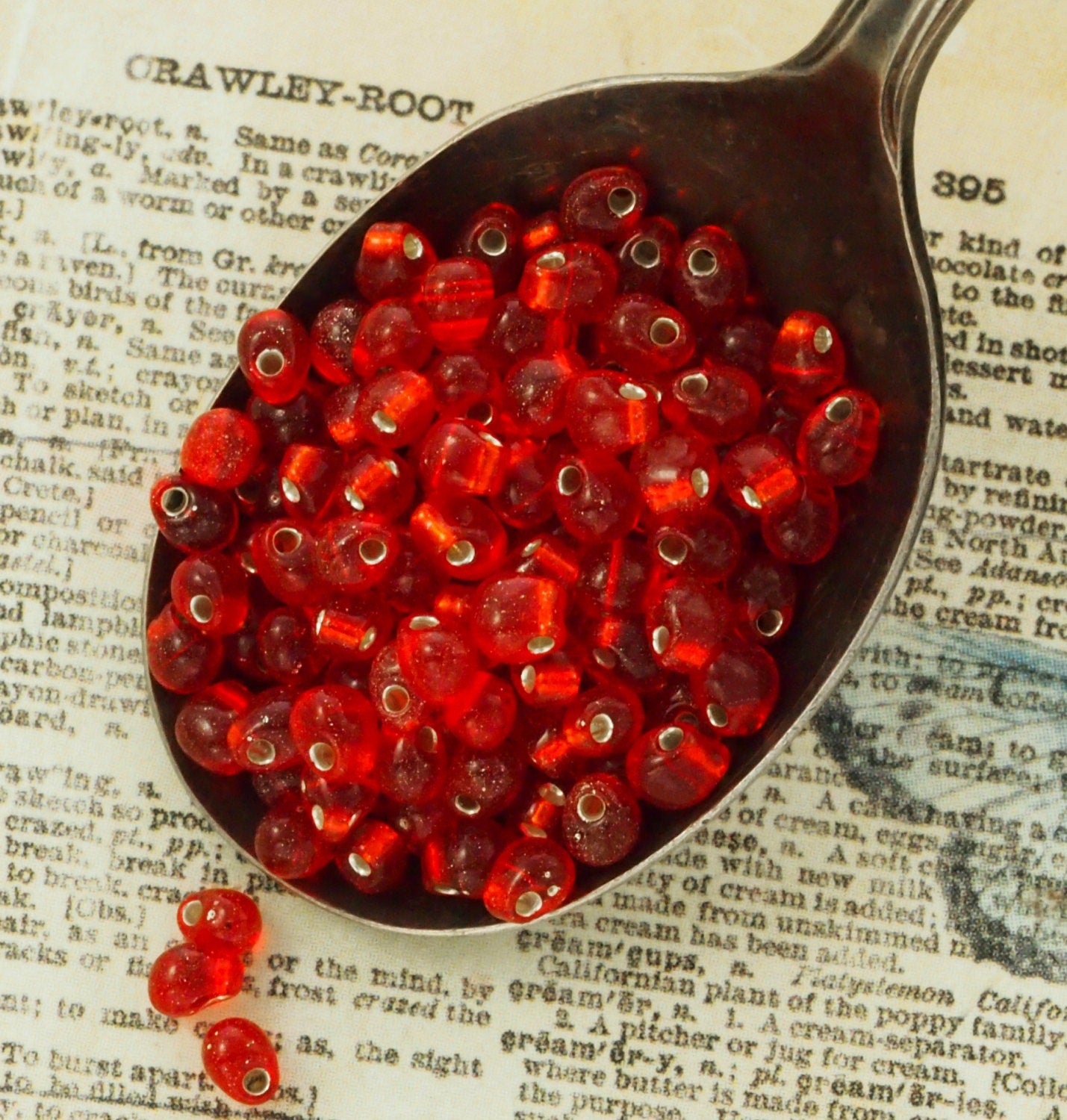 Silver Lined Flame Red Glass Miyuki Drop Beads - Perfect for