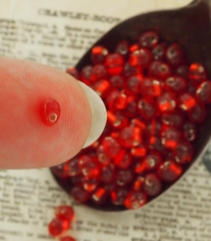 Silver Lined Flame Red Glass Miyuki Drop Beads - Perfect for Shaggy Bracelets, Earrings or Beading