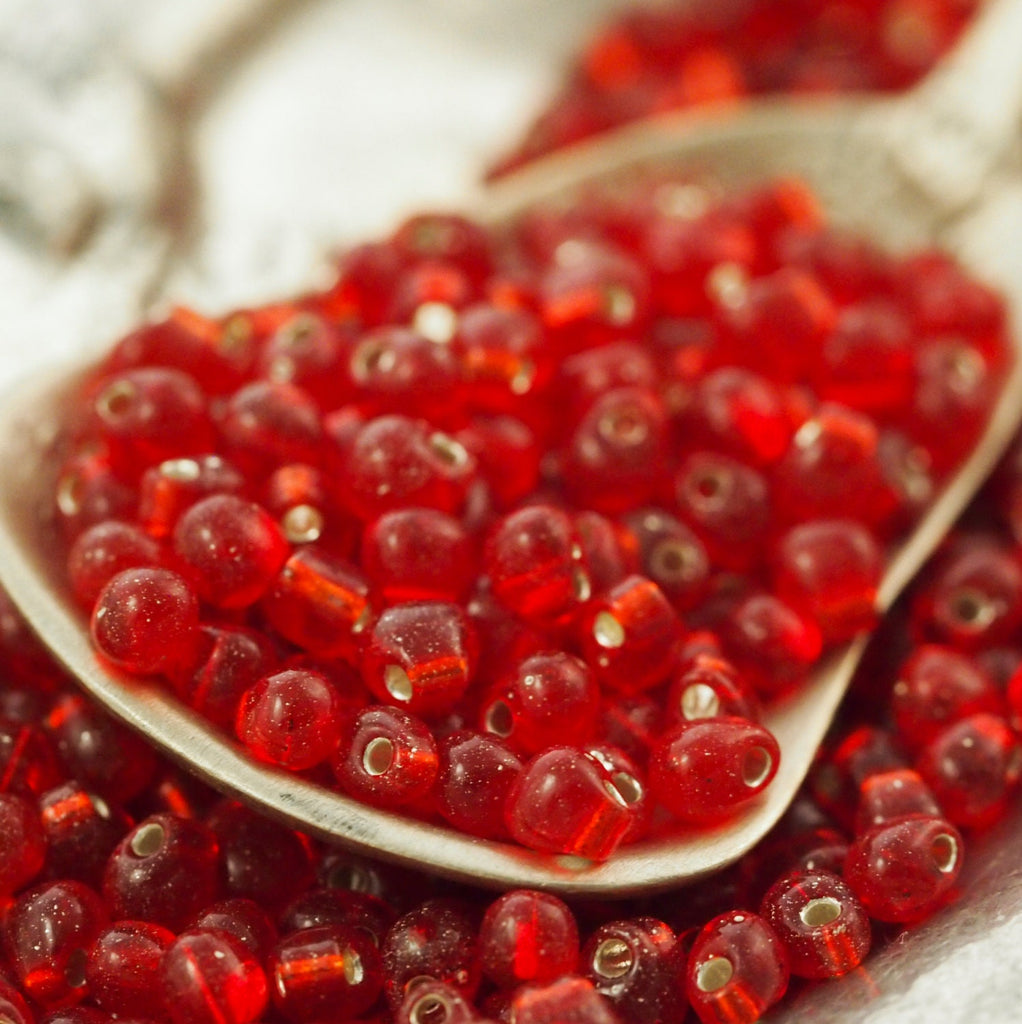 Silver Lined Flame Red Glass Miyuki Drop Beads - Perfect for Shaggy Bracelets, Earrings or Beading