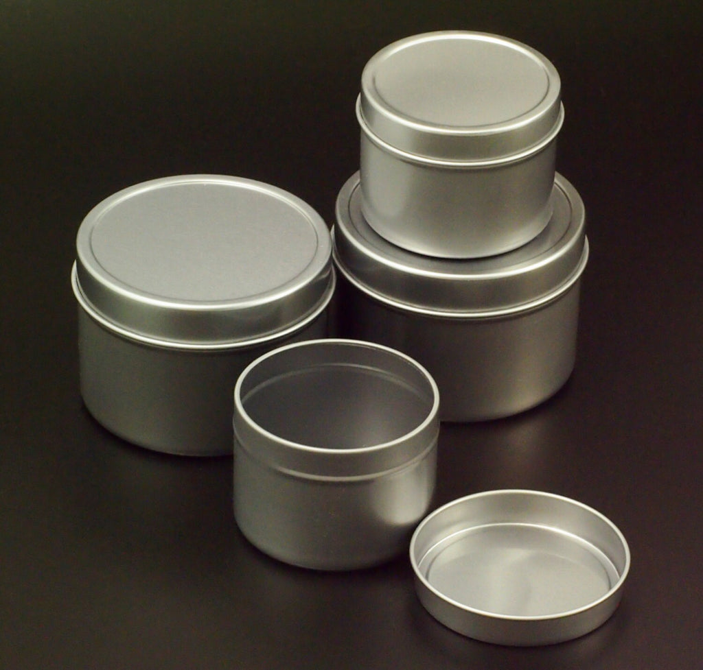 3 Rust Proof Storage Tins - 1 oz, 2 oz or 4 oz With Slip-On Covers