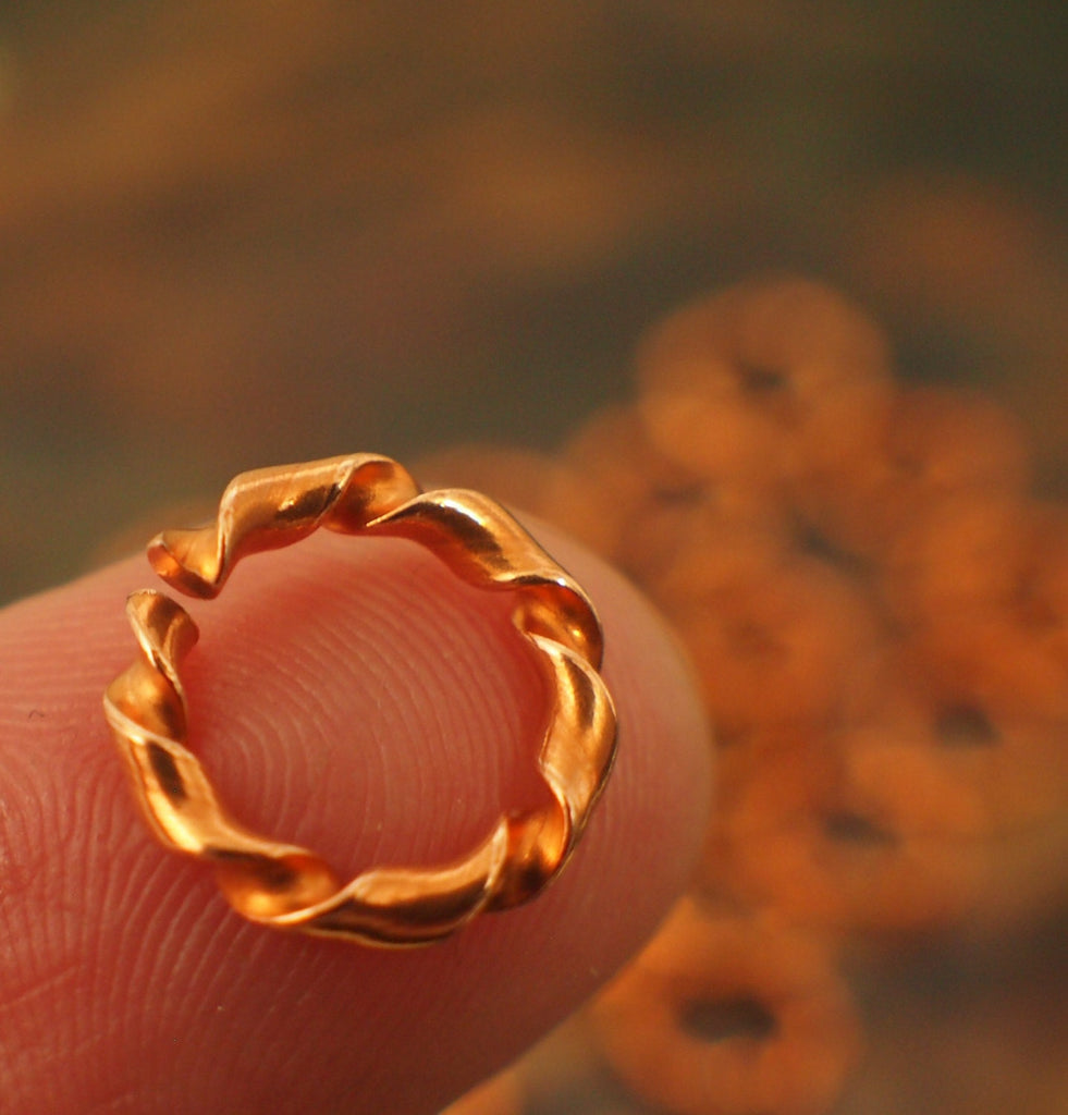 50 Solid Copper Jump Rings - Twisted Half Round - You Pick Gauge and Diameter
