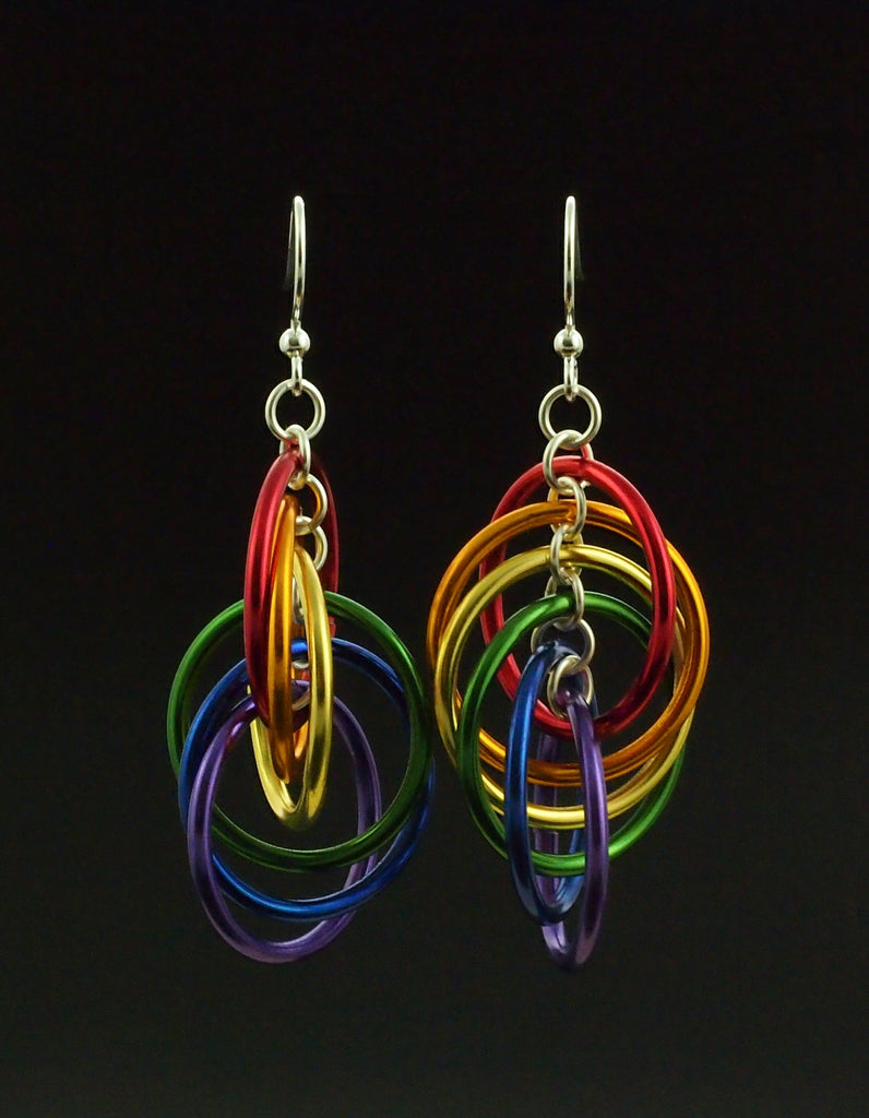Rainbow Spiral Hoops Earrings Kit - Colorful, Easy and Perfect for the Beginner - Makes 3 Pairs