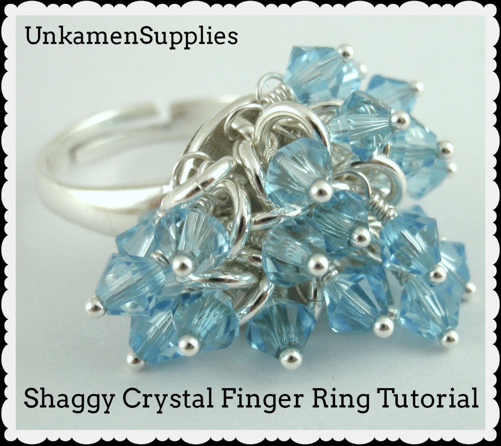 Shaggy Crystal Finger Ring Tutorial -  Instant Download PDF