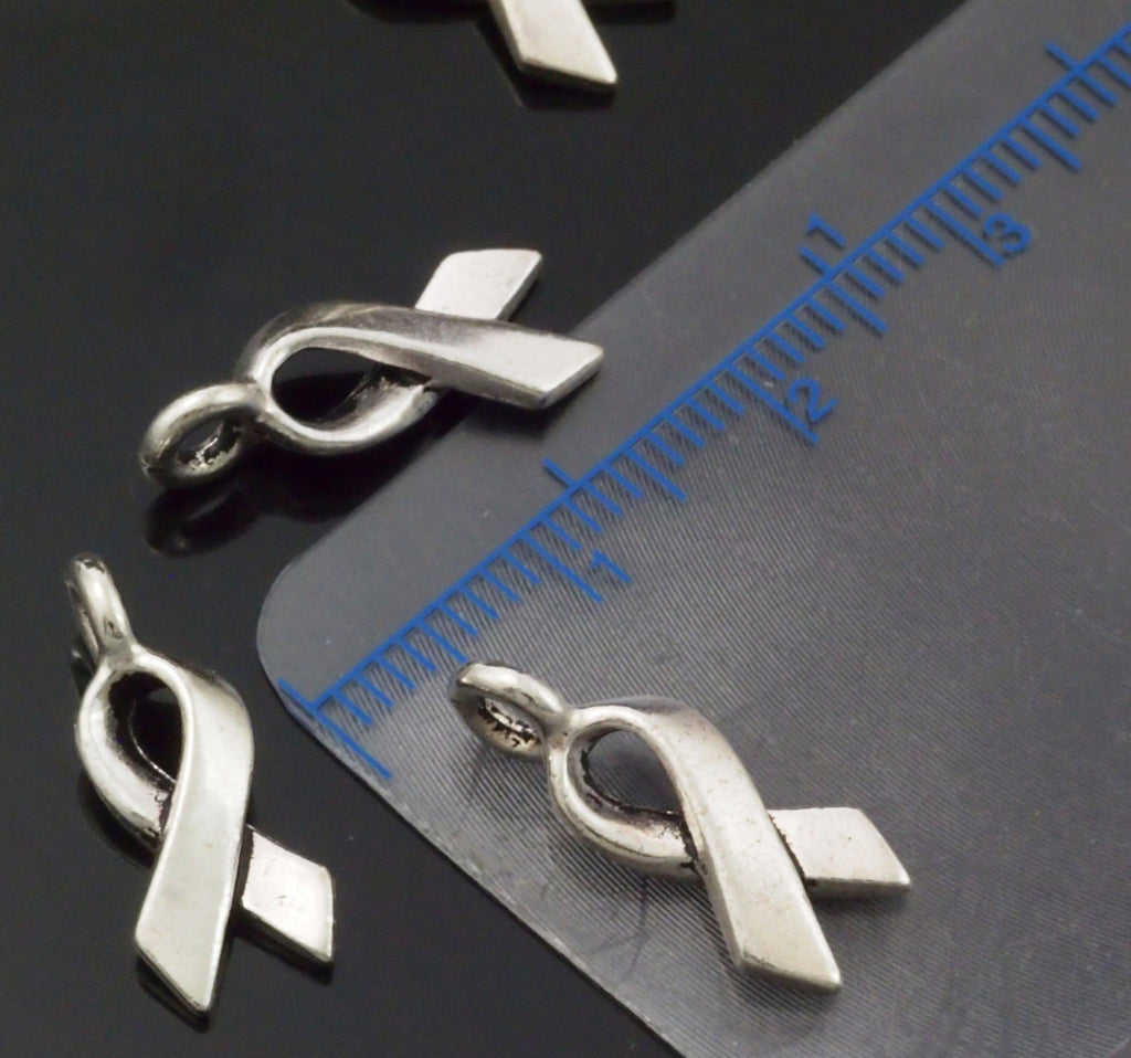 Clearance Sale 2 Awareness Charms - Antique Pewter - Made in the USA - 17mm X 7mm - Authentic Tierra Cast 100% Guarantee