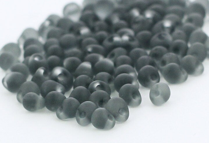 Miyuki Matte Transparent Grey Drop Beads