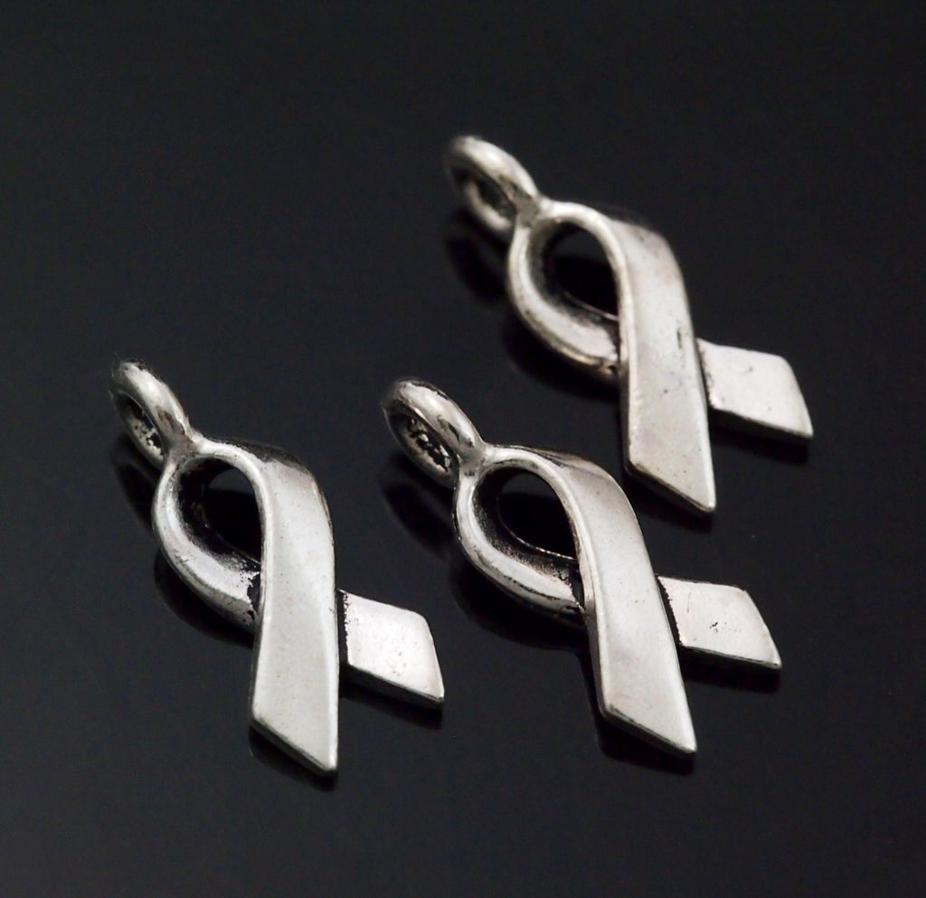 Clearance Sale 2 Awareness Charms - Antique Pewter - Made in the USA - 17mm X 7mm - Authentic Tierra Cast 100% Guarantee