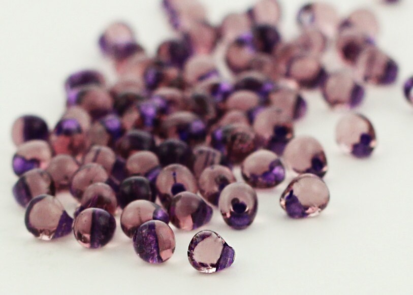 Amethyst Lined Smoky Amethyst 3mm X 4mm Miyuki Glass Drop Beads - 100% Guarantee