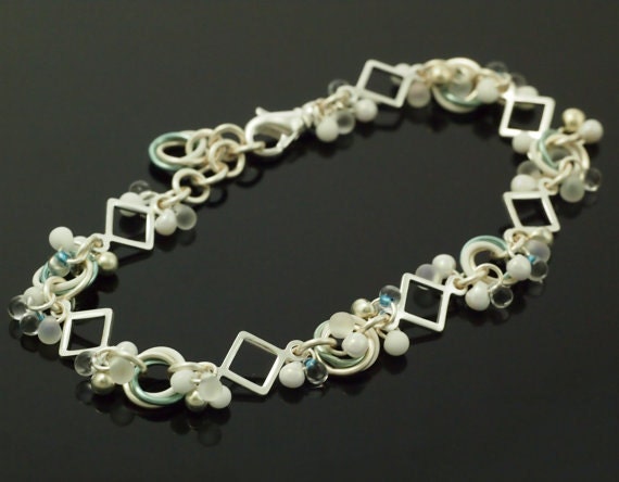 Let it Snow Drop Bead Mix -Clears, Whites, Silvers, and a Touch of Blue - Gorgeous and Dreamy