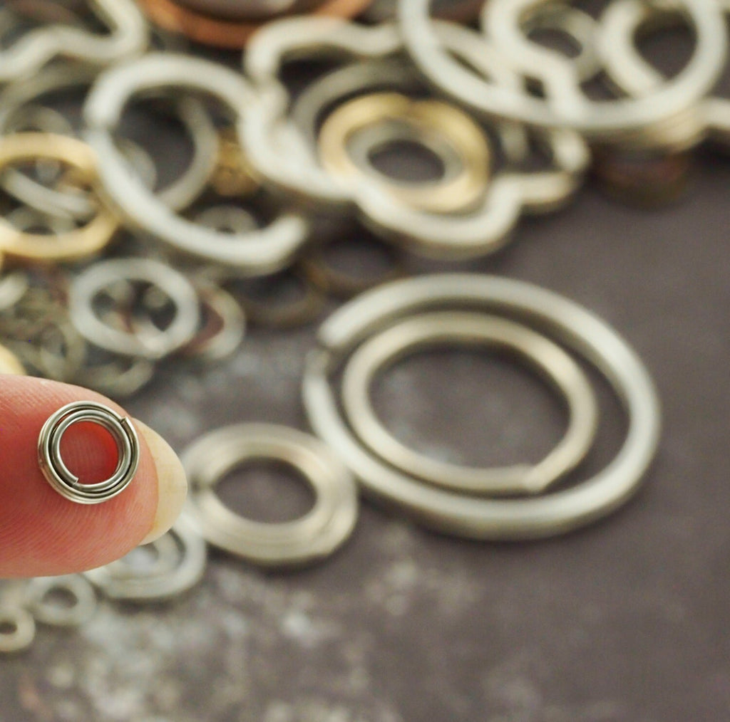 Nickel Plated Split Jump Rings - You Pick Size - 5mm, 8mm, 10mm, 12mm, 15mm, 20mm, 24mm, 28mm OD - Perfect for Key Rings and Pet Tags