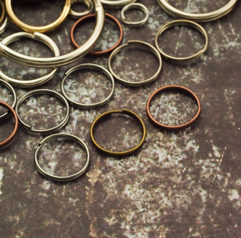50 Antique Plated Split Rings - 12mm OD - Antique Copper, Antique Brass or Gunmetal