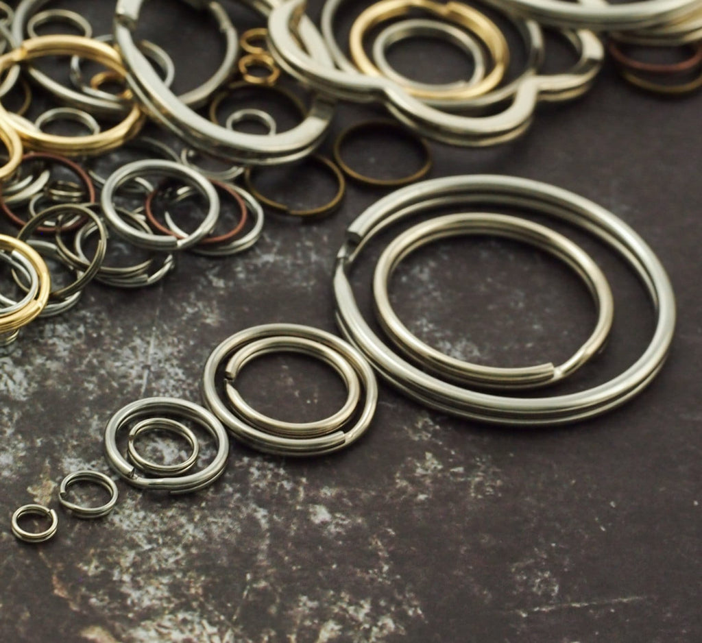 Nickel Plated Split Jump Rings - You Pick Size - 5mm, 8mm, 10mm, 12mm, 15mm, 20mm, 24mm, 28mm OD - Perfect for Key Rings and Pet Tags