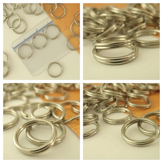 Stainless Steel Split Rings - You Pick Size - 5mm, 6mm, 6.5mm, 7mm, 7.5mm, 12mm, 13mm, 15mm 20mm, 25mm, 28mm, 30mm, 32mm, 40mm