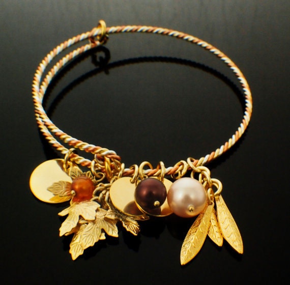 Twisted and Charmed Autumn Bangle PDF - DIY Jewelry Instructions - Snag-Less