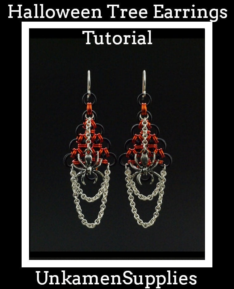 Chainmaille Tutorial  - Halloween Tree Earrings - Simple Enough for a Beginner - Fun for Everyone