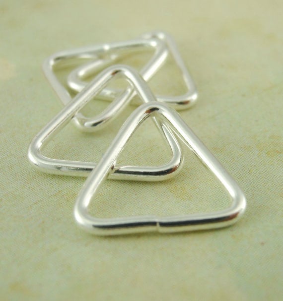 5 Sterling Silver Triangle Jump Rings - Open and Closed in 5 Sizes - Best Commercial Available - 100% Guarantee