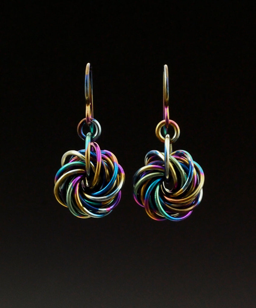 Niobium Eternity Earrings - Chainmaille Kit - Hypoallergenic