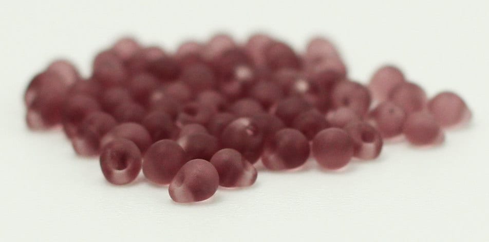 Matte Smoky Amethyst Drop Beads 3mm X 4mm Glass Miyuki