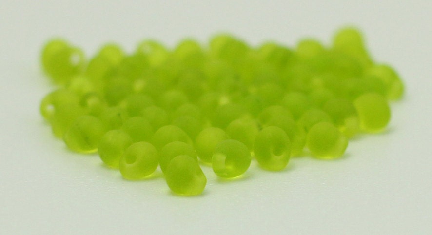 Matte Chartreuse Fringe Glass Beads - 3.4mm Miyuki Tear Drops - 100% Guarantee