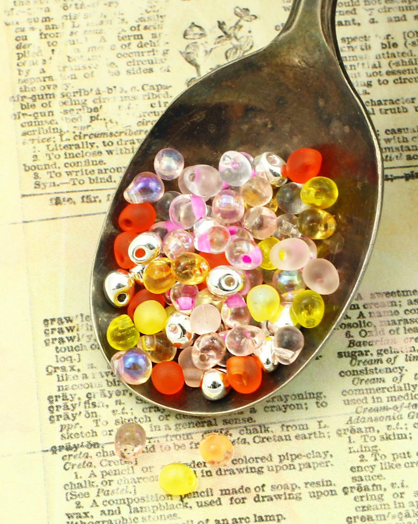 Pink Lemonade Glass Beads Mix - Miyuki Drops Perfect for Shaggy Earrings, Rings, Necklaces - 100% Guarantee