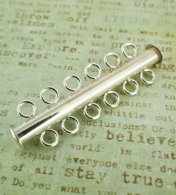 1 - Sterling Silver Slide Lock Clasp - You Pick Size - Shiny or Antique - Best Commercially Made - 100% Guarantee
