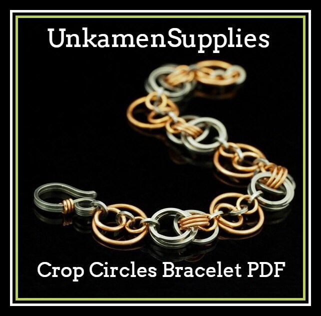 Crop Circles Stainless Steel and Copper Chainmaille Bracelet - Expert PDF - Easy Chainmaille