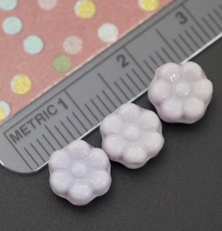 30 - 8x4mm Opaque Purple Czech Flower Beads - 100% Guarantee